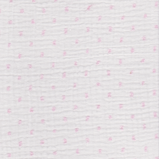 Musselina Branca Plumeti Rosa