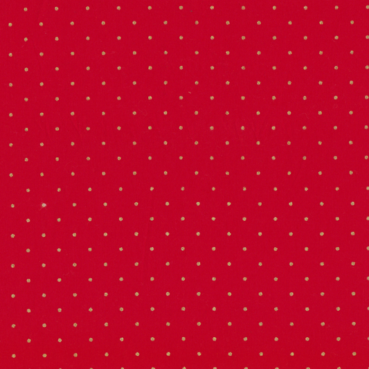 Poplin Vermelho Pintas Douradas