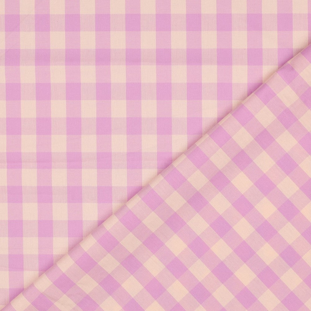 Poplin Vichy Rosa e Lilás