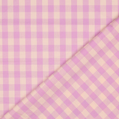 Poplin Vichy Rosa e Lilás