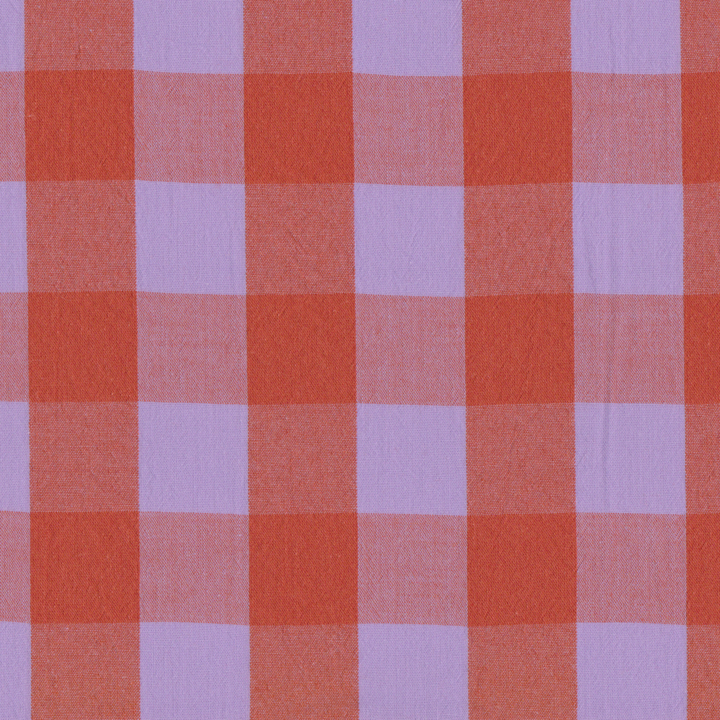 Poplin Vichy Grande Laranja e Lilás