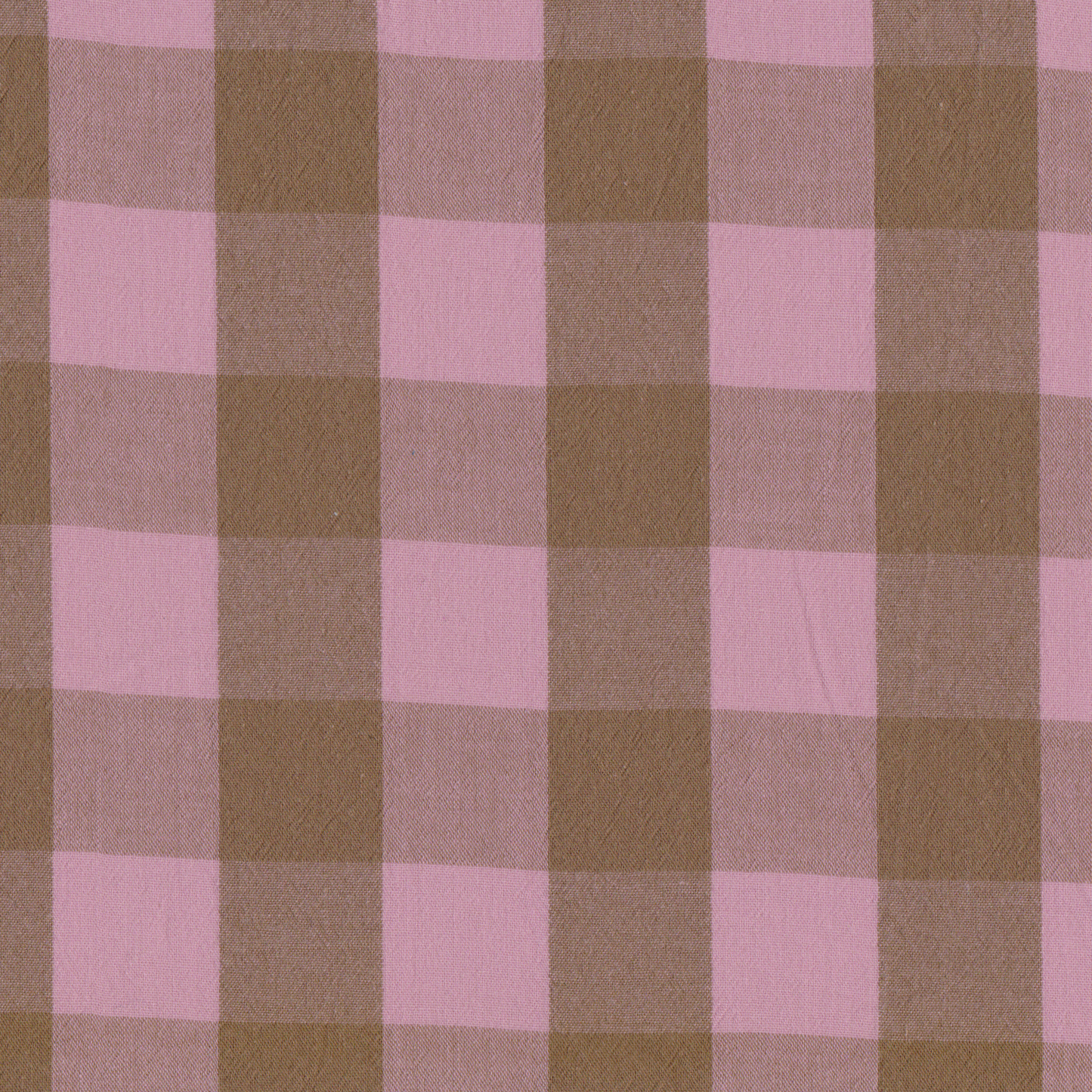 Poplin Vichy Grande Castanho e Rosa
