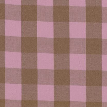 Poplin Vichy Grande Castanho e Rosa