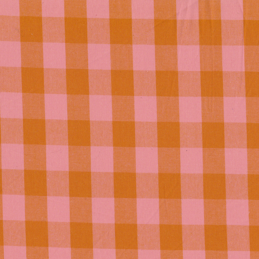 Poplin Vichy Rosa e Laranja