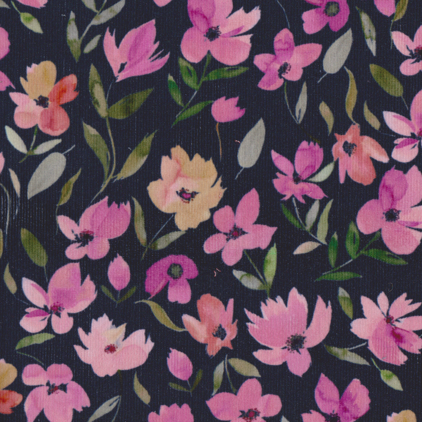 Bombazine Flores Rosa Forte