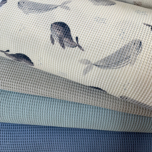 Waffle Estampado Baleias