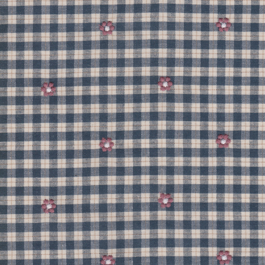 Poplin com Viscose Bordada Petróleo