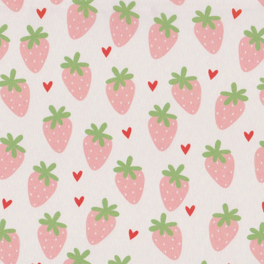 Poplin Morangos Rosa