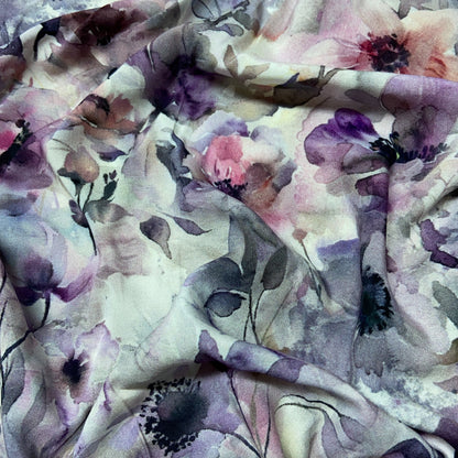 Viscose Flores Lavanda Lenzing