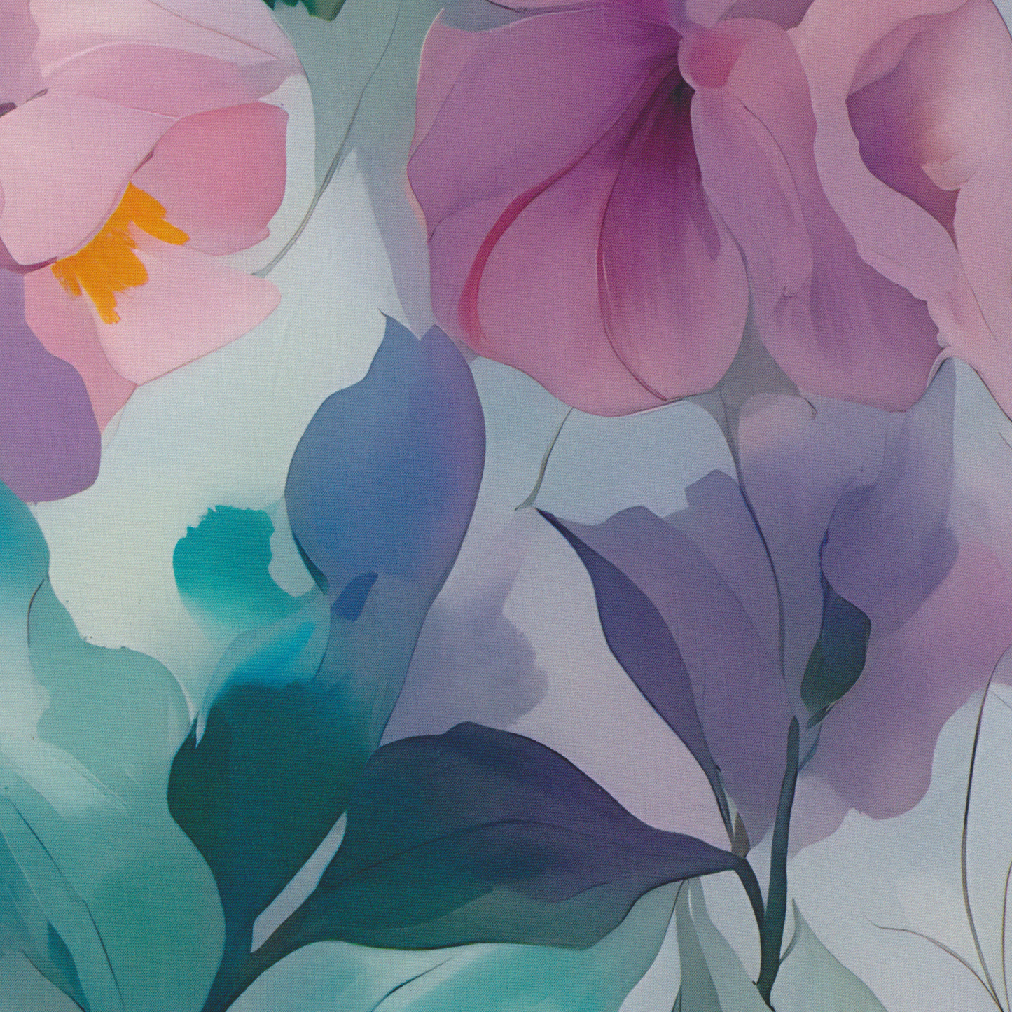 Viscose Flores Azul
