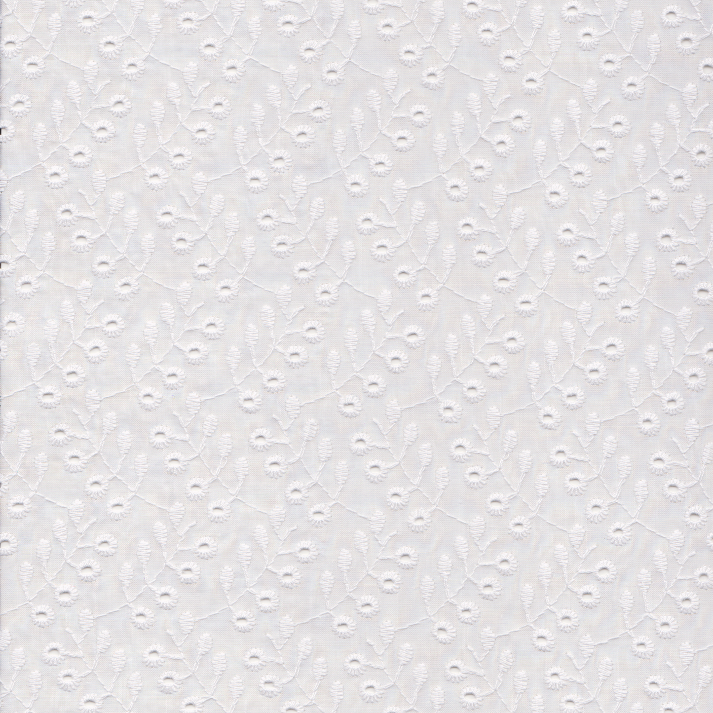 Bordado Inglês Folhas Branco
