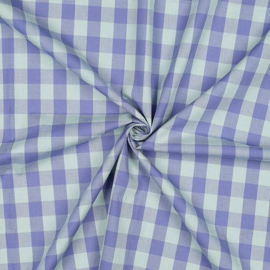 Poplin Vichy Azul e Menta