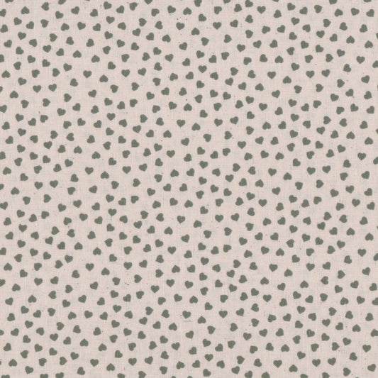 Poplin Cru Corações Verde