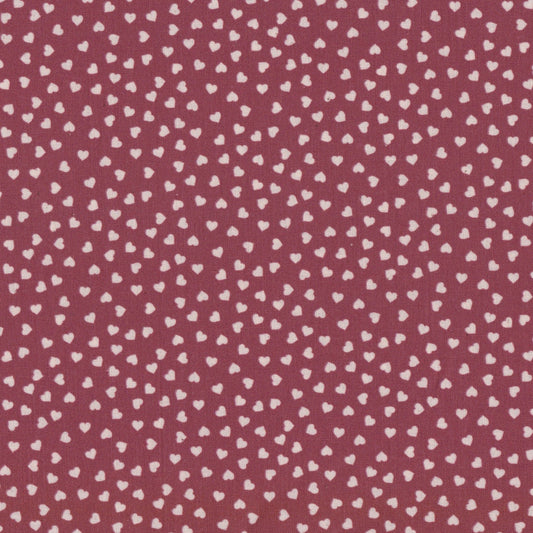 Poplin Vermelho Escuro Corações Cru