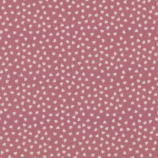 Poplin Rosa Corações Cru