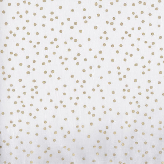 Poplin Branco Bolas Assimétricas Douradas