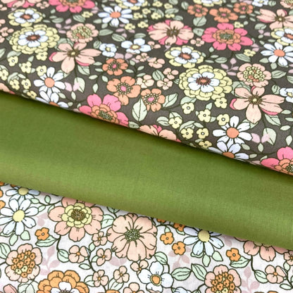 Poplin Floral Laranja e Coral