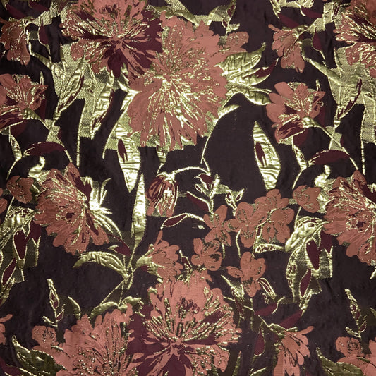 Jaquard Flores Bordeaux