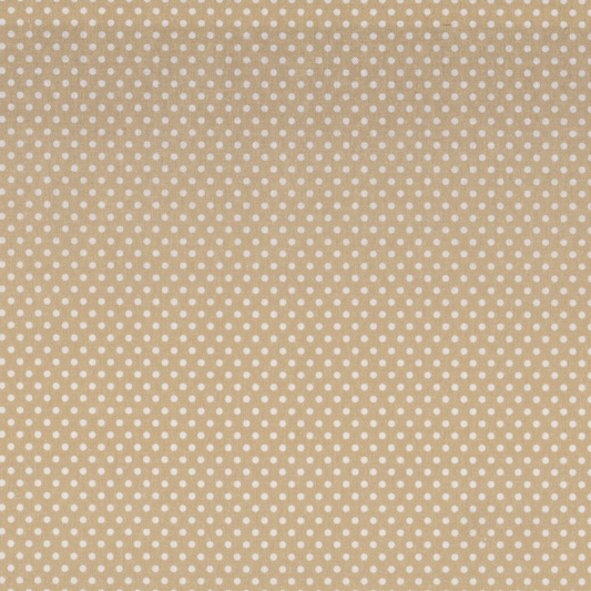 Poplin Pintinhas Branco com Camel