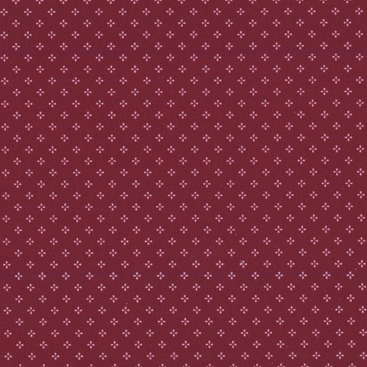 Poplin Bordô com Pequenas Pintas Cru