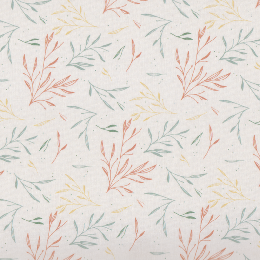 Poplin Folhas Tons Pastel