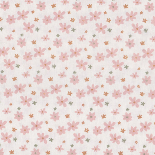 Poplin Flores Delicadas Rosa