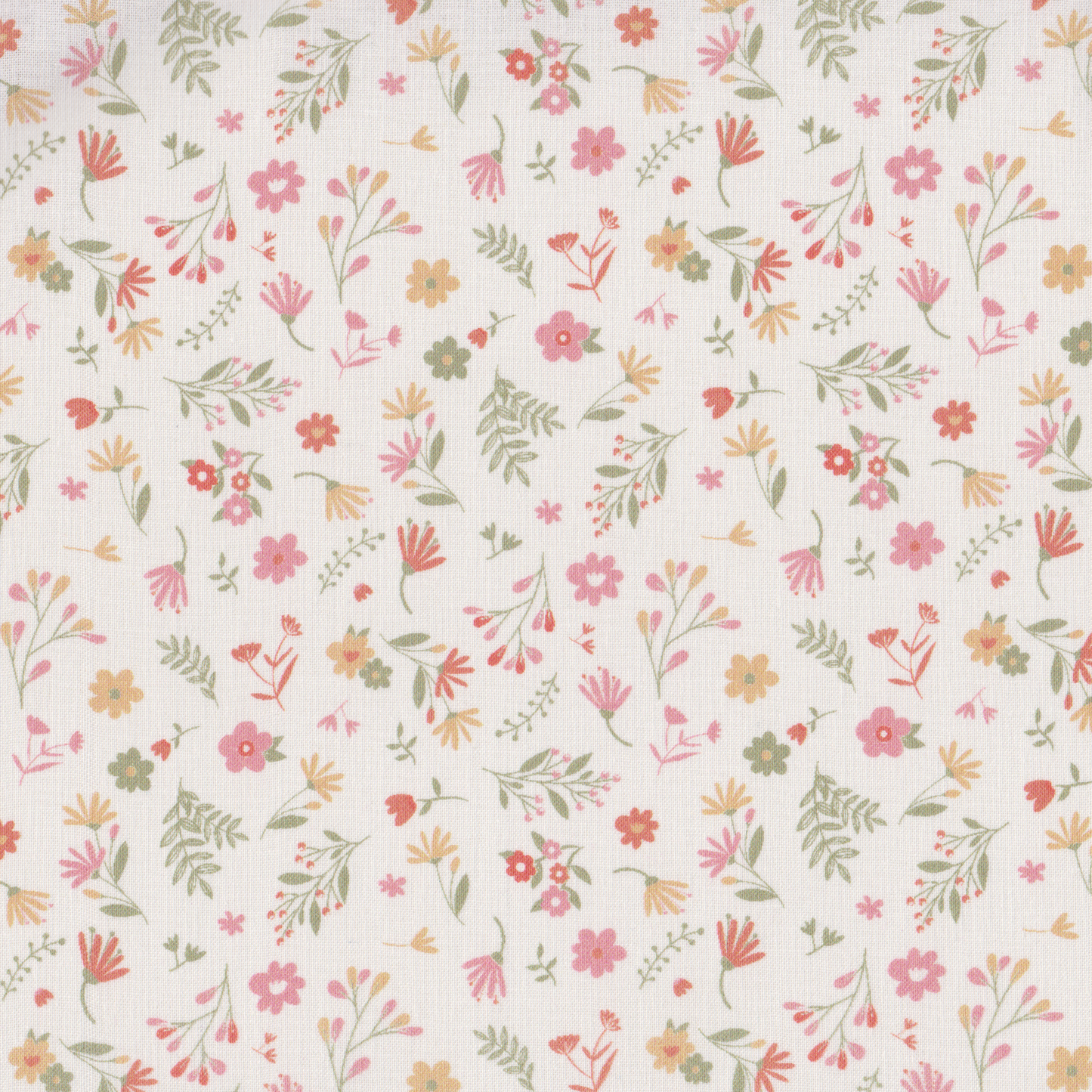 Poplin Floral Rosa e Verde