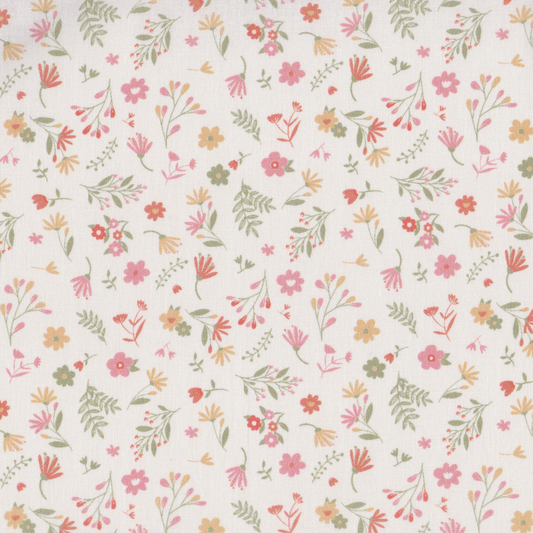 Poplin Floral Rosa e Verde