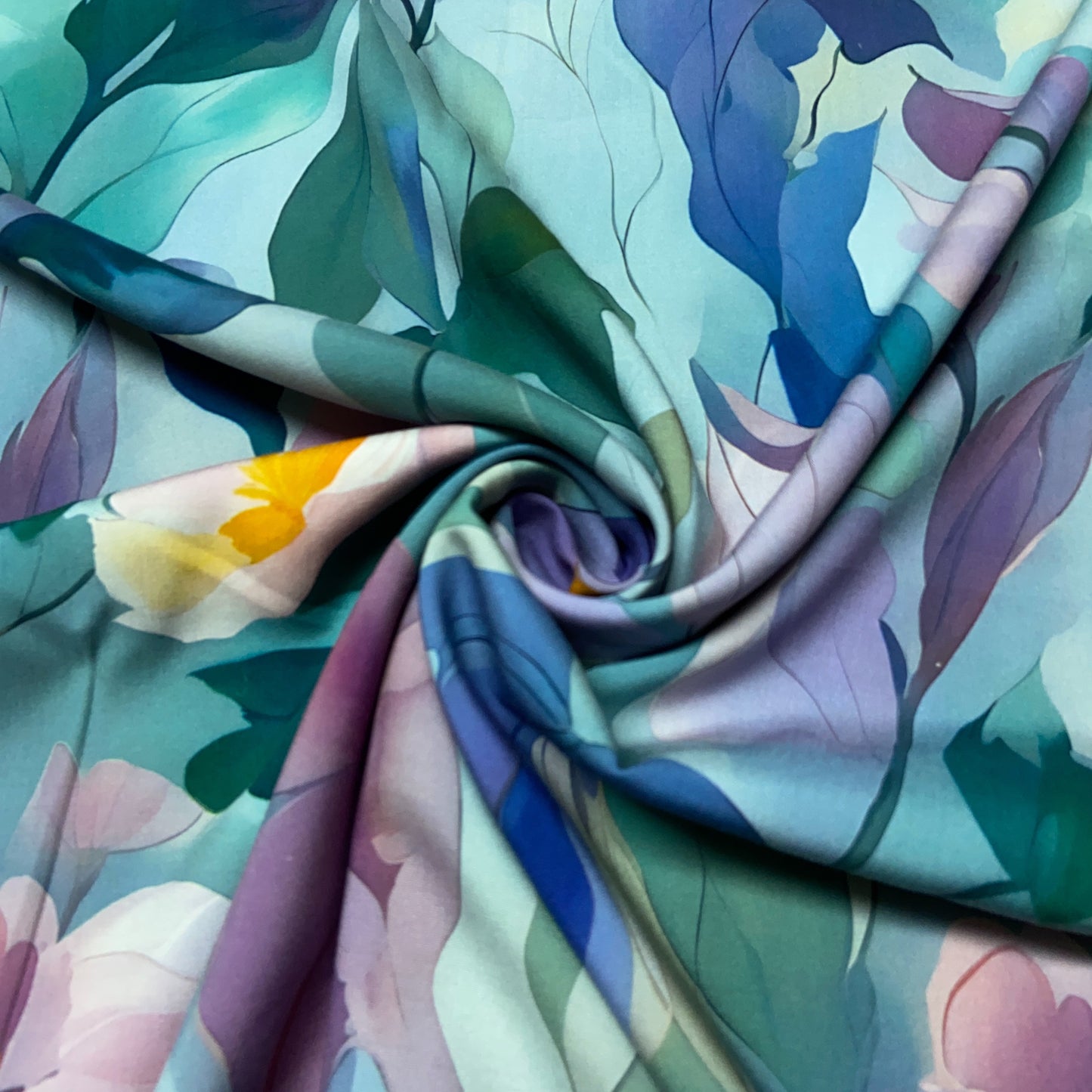 Viscose Flores Azul