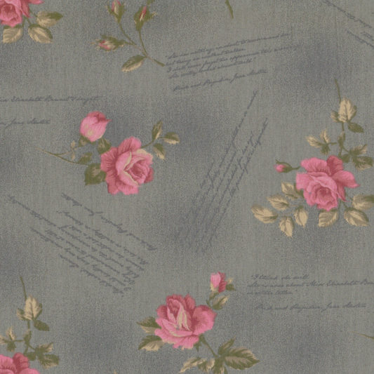 Poplin Flores Rosa e Verde