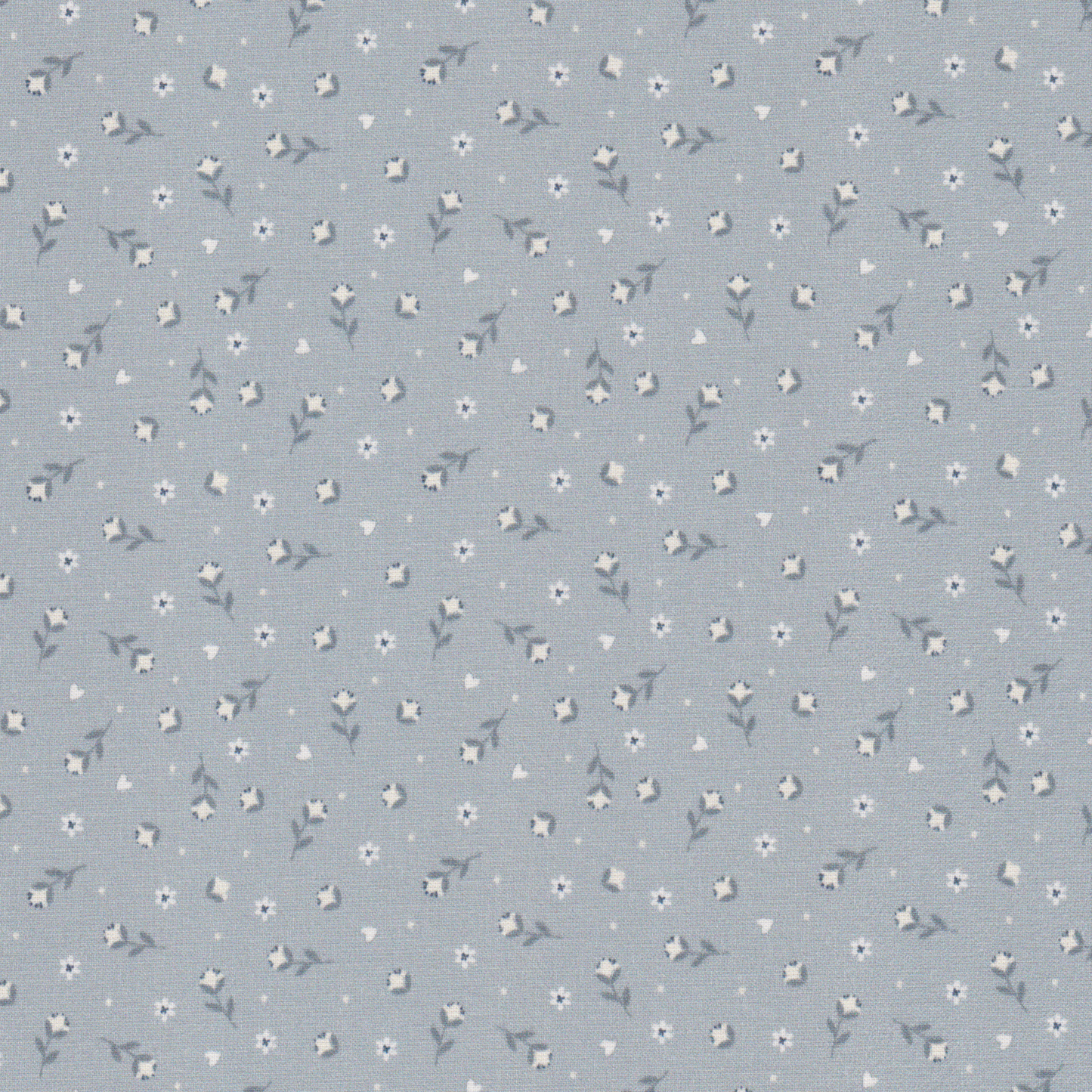 Poplin Florinhas Azul Seco