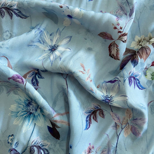 Viscose Floral Azul