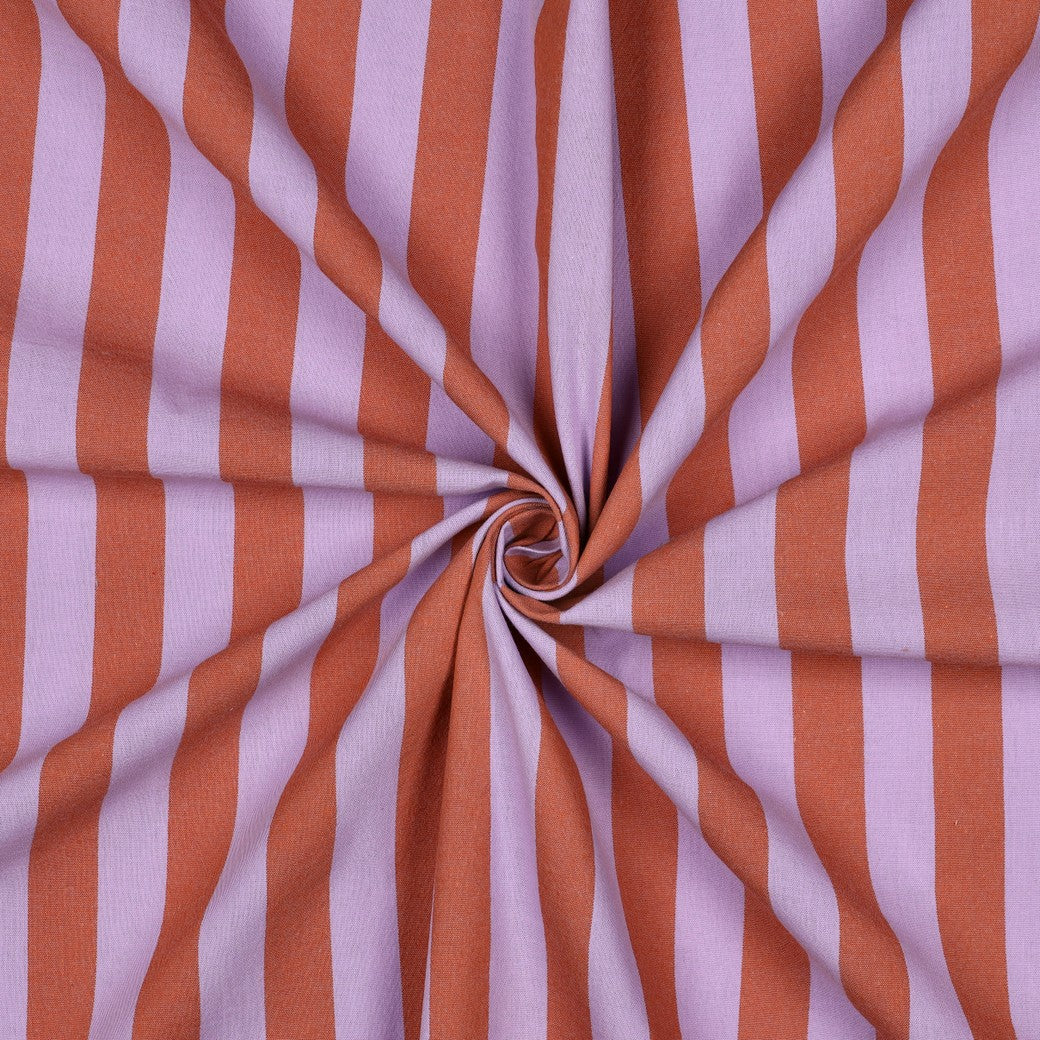 Poplin Riscas Largas Laranja e Lilás