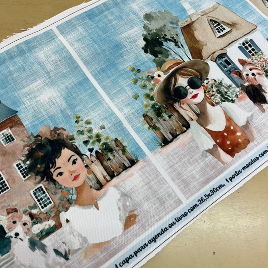 Painel Capa de Agenda Primavera Rústica Azul