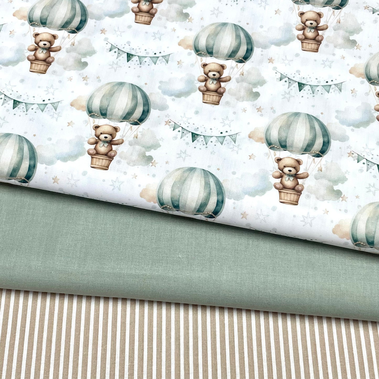 Poplin Balões de Ar Quente Verde
