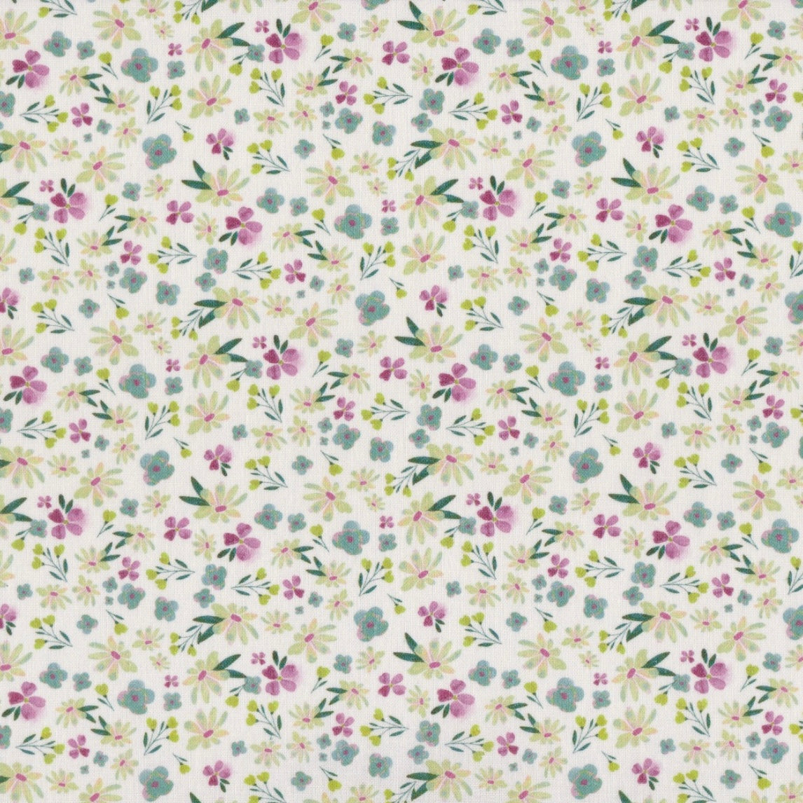 Poplin Flores Lilás