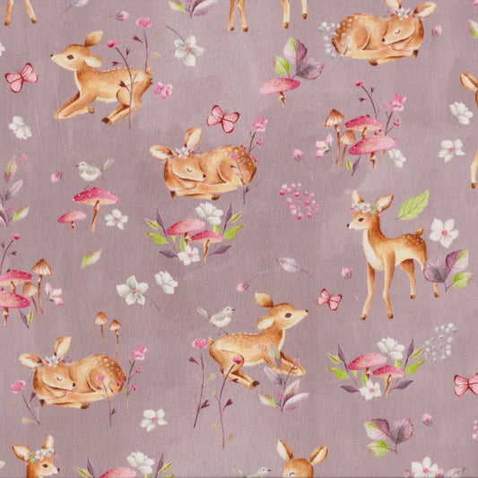 Poplin Bambis Rosa Velho