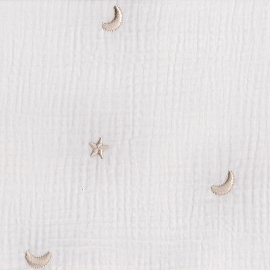 Musselina Estrelas e Luas Bordadas