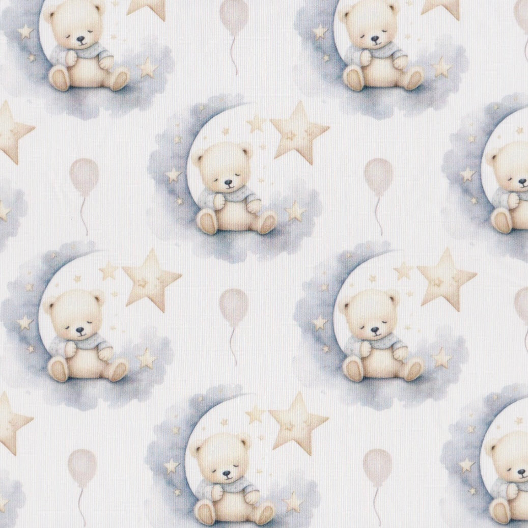 Poplin Ursinhos com Luas e Estrelas