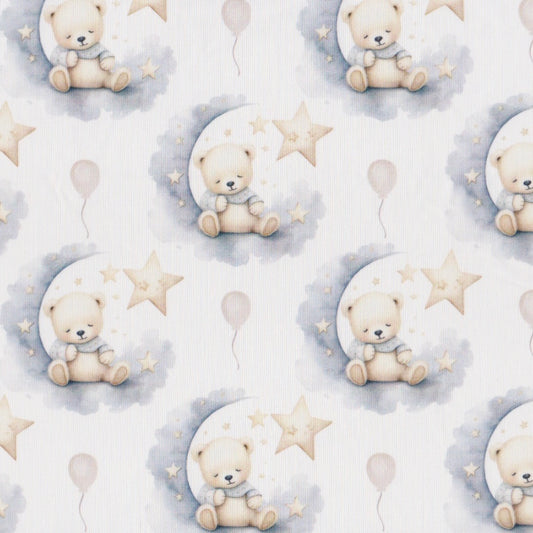 Poplin Ursinhos com Luas e Estrelas