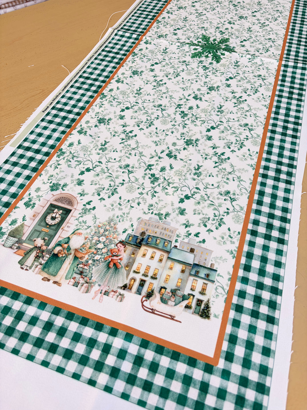 Painel Caminho de Mesa Verde Vintage Folhagens