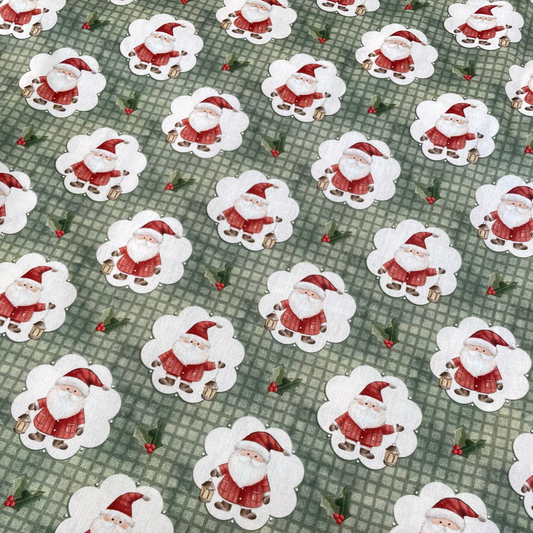 Poplin Noel no Camafeu Verde