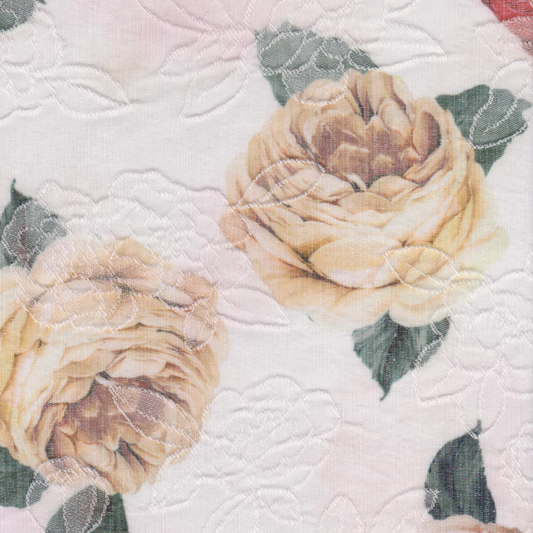 Jacquard Branco com Flores