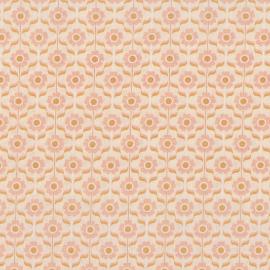 Poplin Geométrico Floral Salmão