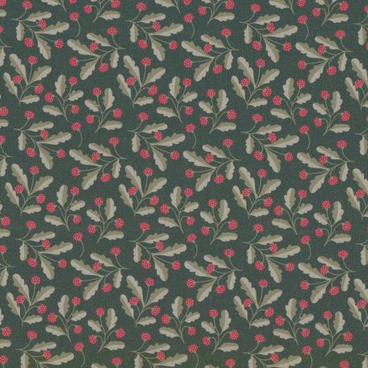 Retalho Poplin Framboesas Verde - 50cm