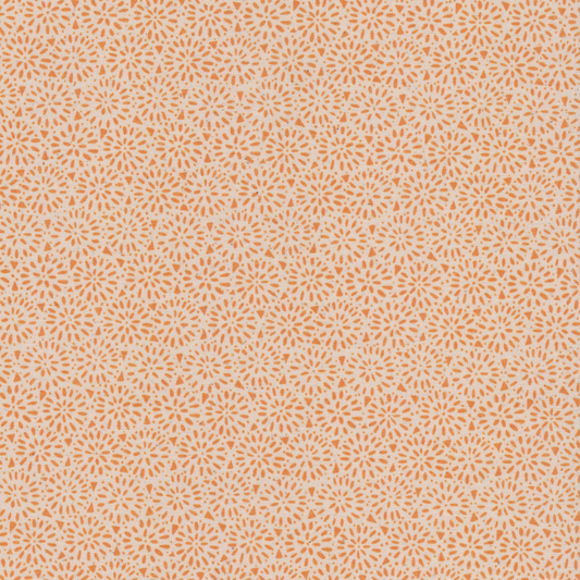 Poplin Cru com Mandalas Laranja