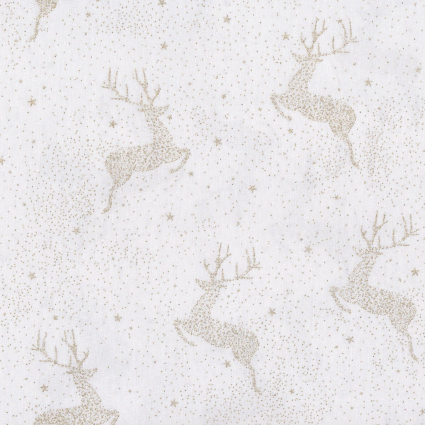 Poplin Renas Branco com Dourado