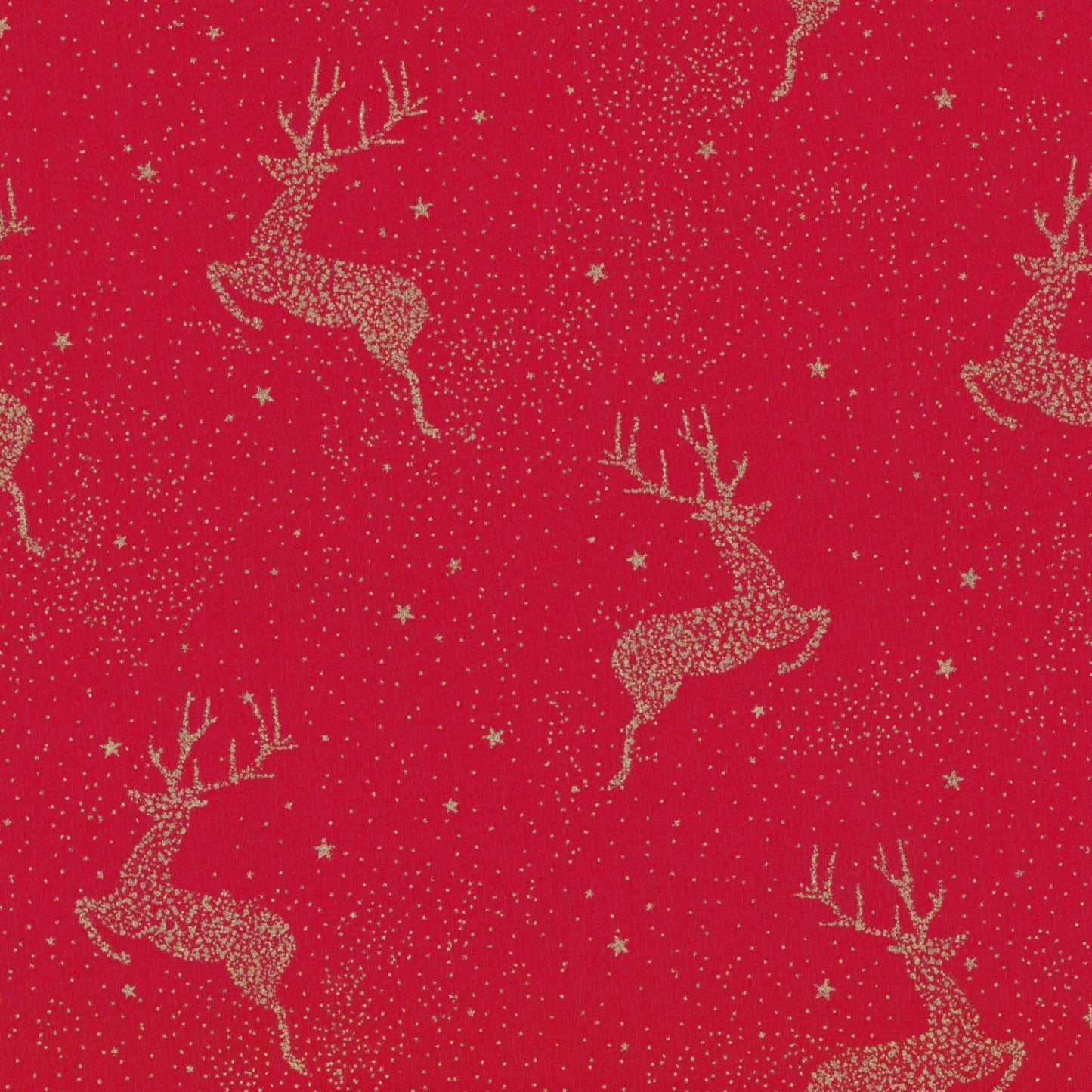 Poplin Renas Vermelho com Dourado