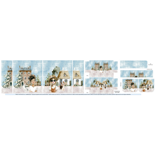 Painel Capa de Agenda Primavera Rústica Azul