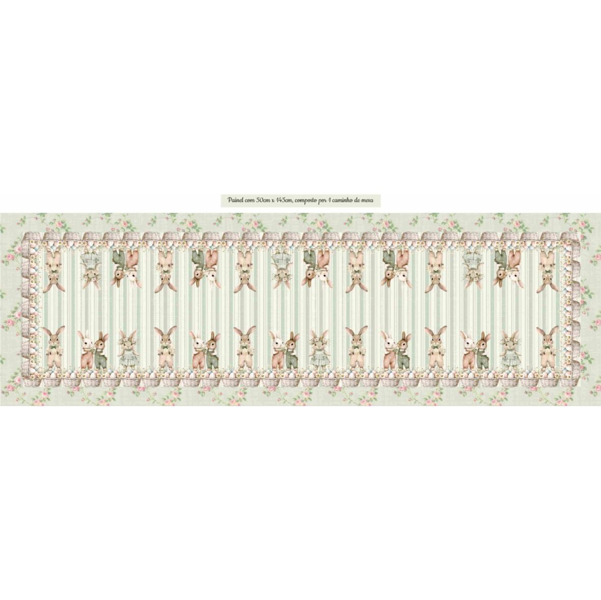 Painel Caminho de Mesa Primavera Vintage Verde